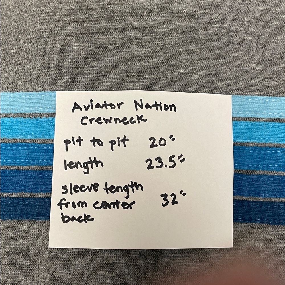 Aviator Nation Gray and Blue Crewneck Sweater - Picture 6 of 6